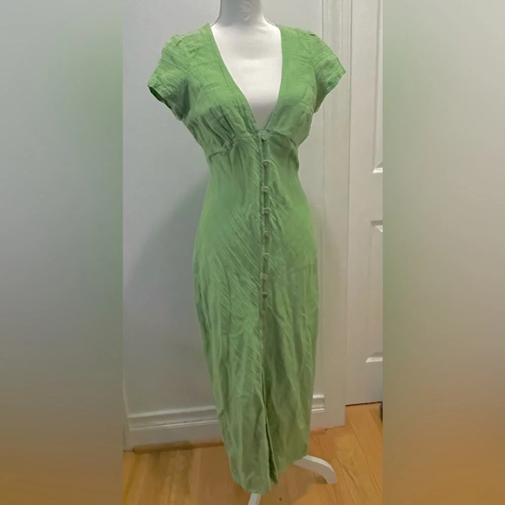 NWOT Free People Midi Dress- Jade Jungle Limited Edition - Picture 4 of 7